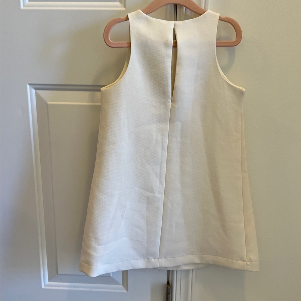 Zara Girls White Dress with Black Accents Childs 6-7 NWT - Picture 4 of 5